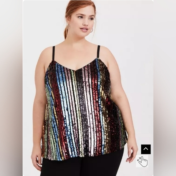 Sequin Striped Women's Top - Picture 1 of 6